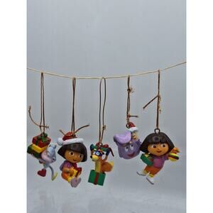 6 Dora The Explorer Christmas Ornaments Including Dora, Backpack, Swiper, Monkey
